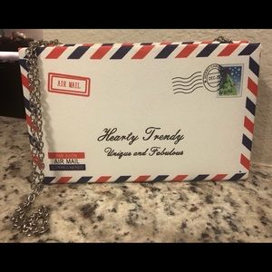 Hearty Trendy Envelope Clutch Vintage mail theme